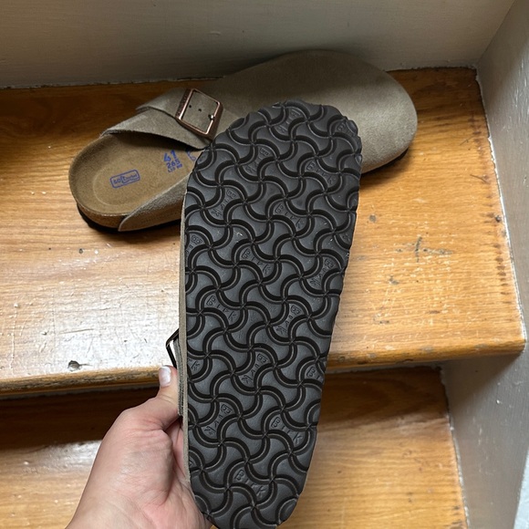 Birkenstock Taupe Suede Buckle Sandals - Picture 3 of 5